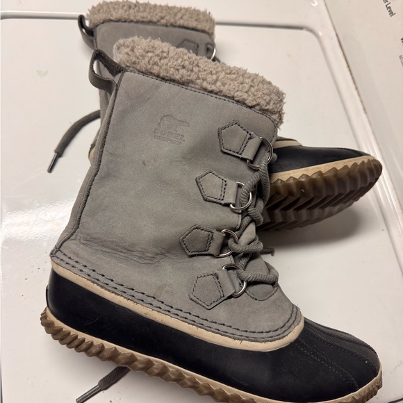 Shoe Caribou Slim Sorel Women Caribou Slim Black Leather Rubber